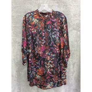 Fairy Grunge Shirt‎ Dress Womens Large Mini Boho Festival Dopamine Colorful